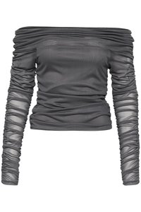 MESSI OFF SHOULDER - Bluza - gray pinstripe