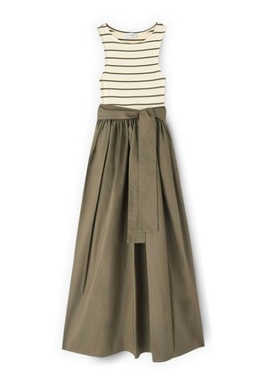Motivi, VESTITO CON GONNA E TOP A RIGHE - Maxikleid - verde militare