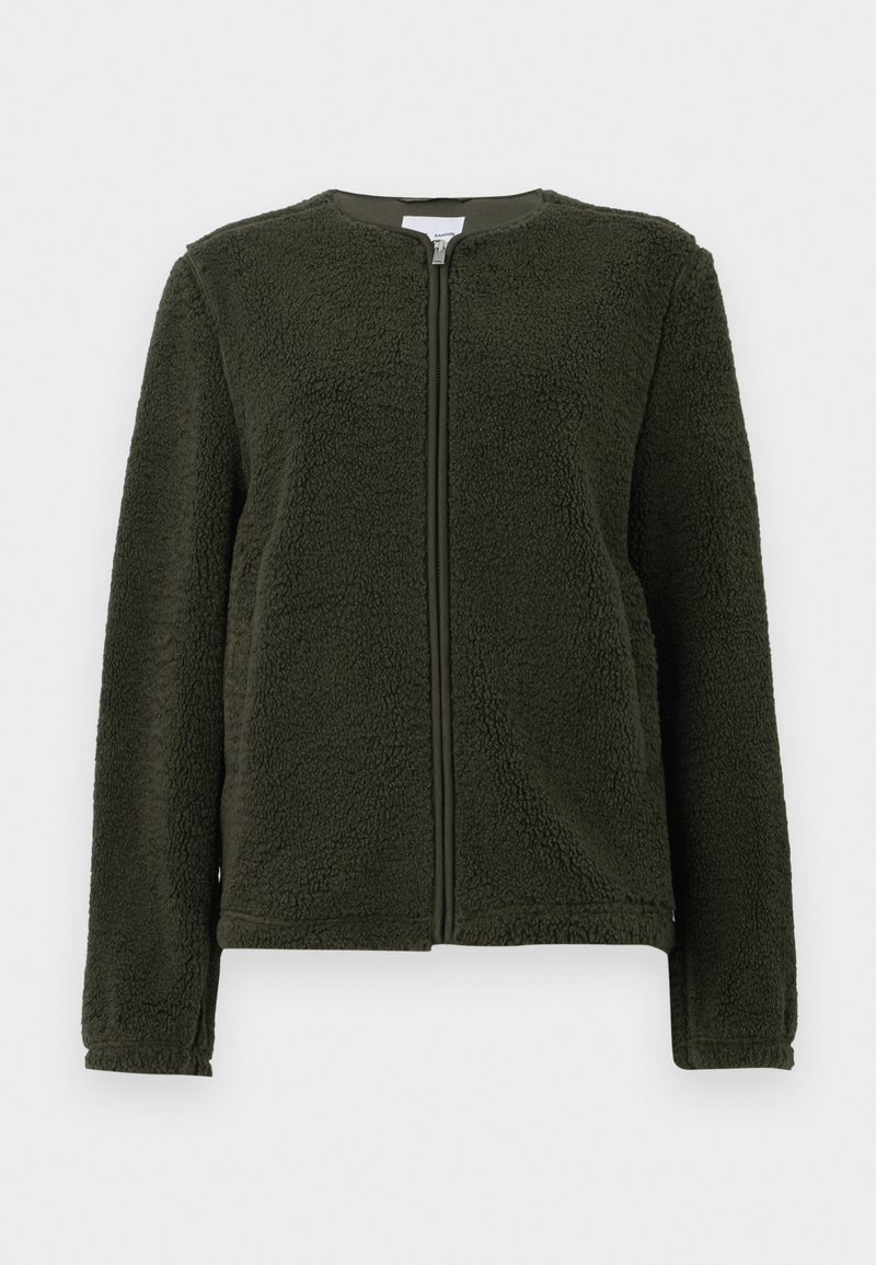 Samsøe Samsøe Fleecejas donkergroen