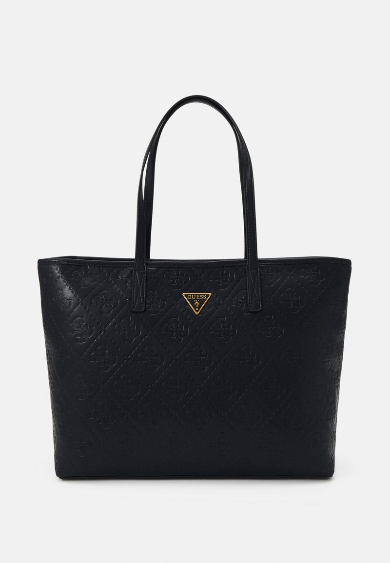 GUESS Power Play Large Tech Tote Shopper Borsa Laptop Coal Logo + Pochette