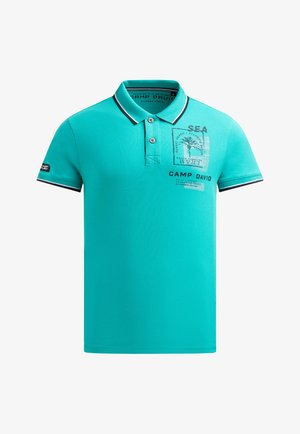 Camp David, CAMP DAVID KURZARMPOLO MIT RÜCKEN-PRINT - Poloshirt - island green