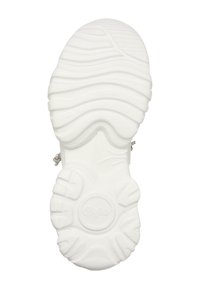 Weiße Sneaker-Sohle mit einem wellenförmigen Profil, eingeprägtem Logo und ausgeprägtem Traktionsdesign; aus Gummi für Langlebigkeit gefertigt.
