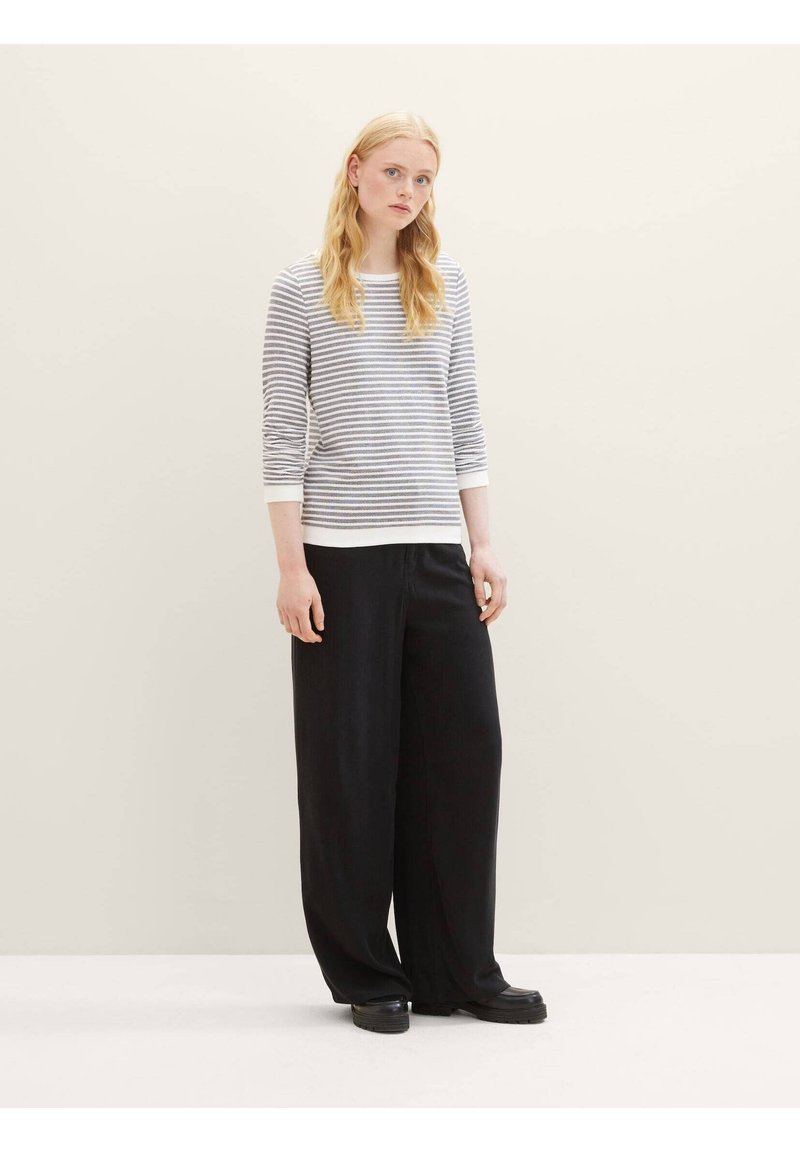 TOM TAILOR Denim Basic sweatshirt voor dames met plooien, 11014