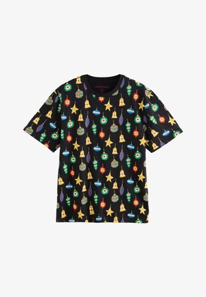 Next REGULAR FIT - CHRISTMAS - T-shirt med print - black baubles