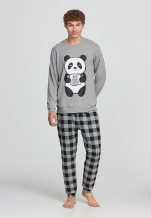 SET CON PANDA - Pigiama - grigio medio melange