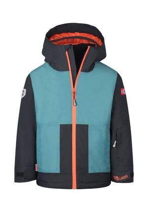 TROLLKIDS, KIDS RAULAND JACKET - Hardshell jacket - stormy blue black flame orange