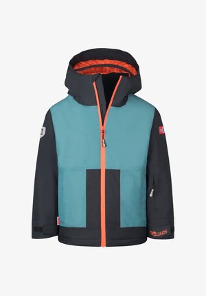 TROLLKIDS, KIDS RAULAND JACKET - Hardshell jacket - stormy blue black flame orange