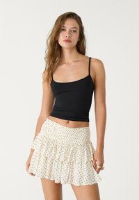 Stradivarius RUFFLED - Jupe trapèze - mottled grey