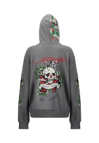 Ed Hardy STAY TRUE  HOODIE - Sudadera con cremallera - charcoal