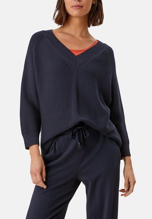 MIT STRUKTURMUSTER - Jumper - navy melange