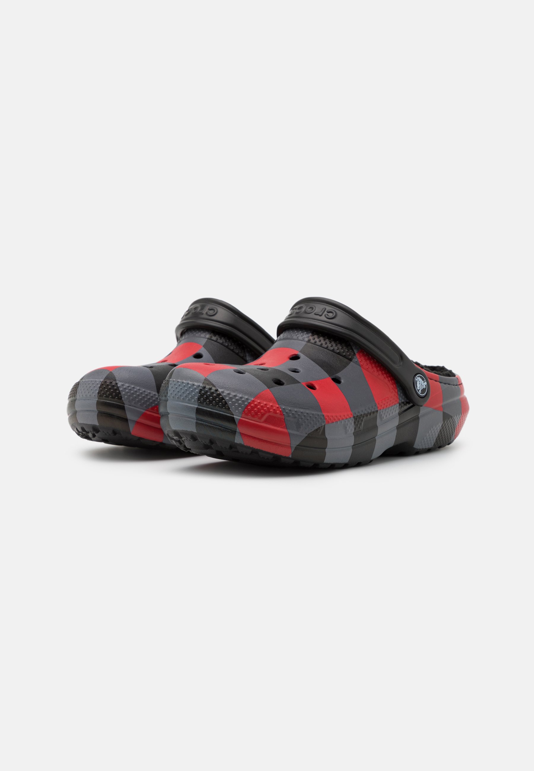 plaid lined crocs