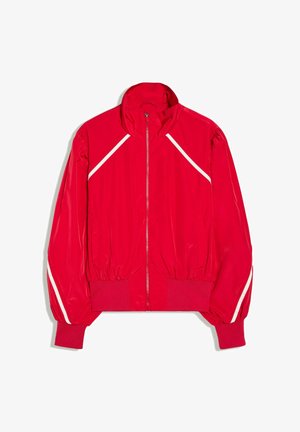 Bershka, (ACTIVE) CONTRAST-PIPING JACKET WITH GATHERED SLEEVES - Blouson Bomber - red