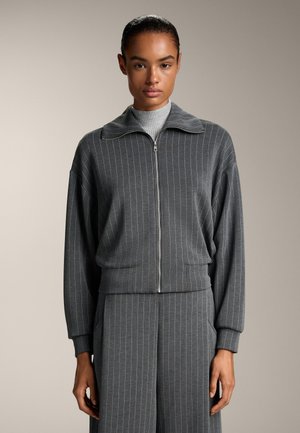 SOFT-TOUCH STRIPED BOXY WITH BACK PLEAT - Giacca leggera - dark grey