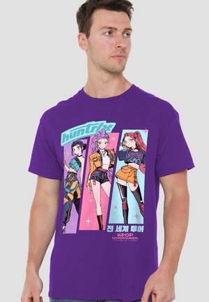 KPOP DEMON HUNTERS HUNTRIX ANIME SKETCH - Print T-shirt - purple