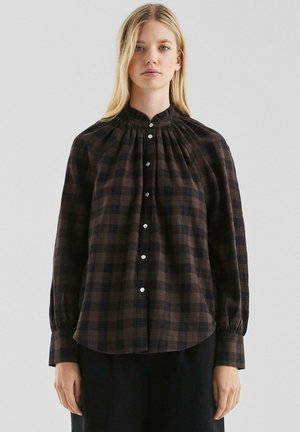 Overhemdblouse - dunkelbraun