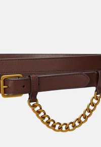 Lauren Ralph Lauren LEATHER DOUBLE WRAP CHAIN BELT - Ceinture - dark mahogany