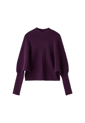 Stradivarius, BATWING SLEEVE MOCK NECK KNIT SWEATER - Pullover - dark purple