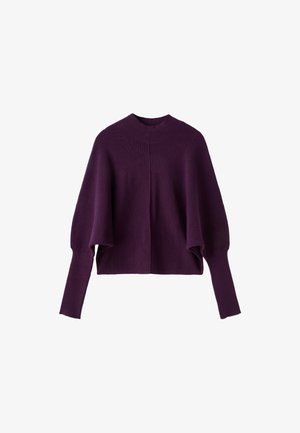 Stradivarius, BATWING SLEEVE MOCK NECK KNIT SWEATER - Pullover - dark purple