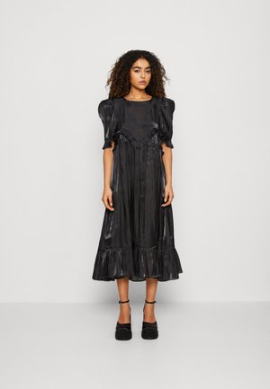 BARRE RUFFLE MIDI DRESS - Juhlamekko - black