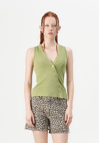 Abercrombie & Fitch - BARE POWDERED BUTTON THROUGH LONGLINE VEST - Liemenė - green Miniatiūros vaizdas 1