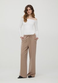 Terranova WIDE LEG CON COULISSE  - Pantaloni - fango melange