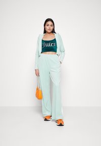 Juicy Couture COLURBLOCK WIDE LEG TRACK PANT - Treningo apatinė dalis - greyed jade