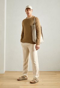 Lindbergh STRIPED PANTS - Hlače - stone