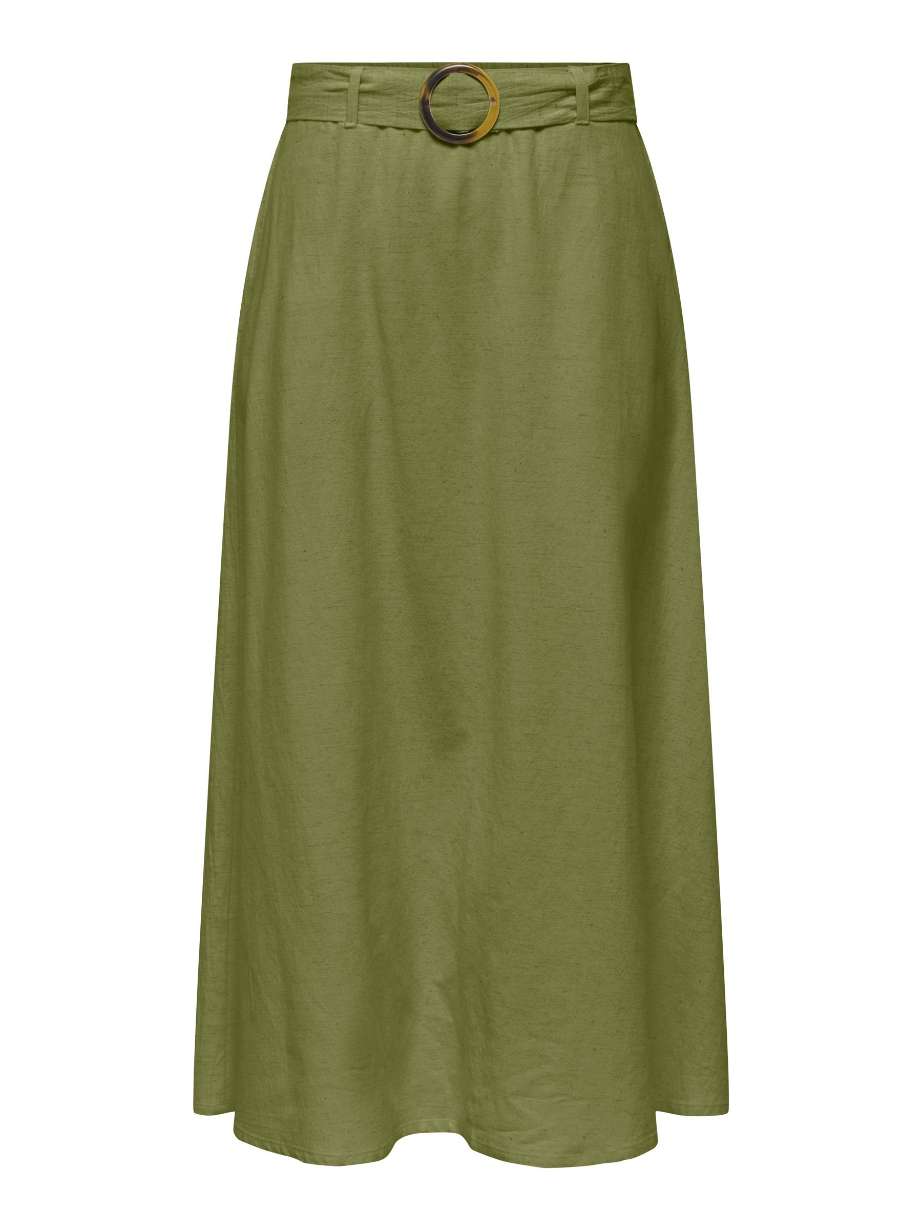 JDY JDYMILAN Linen Long - A-line skirt - olive drab/olive