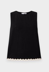 VIMANDA WAVY O NECK - Blouse - black beauty/birch