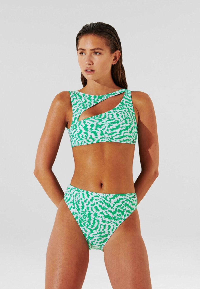 KARL LAGERFELD ASYMMETRICAL  - Vrchný diel bikín - animal elektrika green pattern