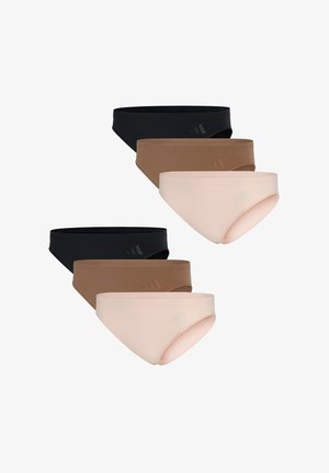 Multipack de bragas para mujer en tres colores: negro, marrón y rosa claro. Presentan una tela suave y elástica con un diseño minimalista.