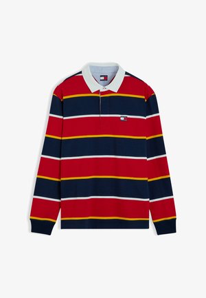 Tommy Jeans, STRIPED RUGBY - Polo shirt - scarlet flare