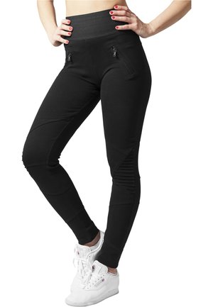 LADIES INTERLOCK HIGH WAIST LEGGINGS - Leggings - Trousers - black