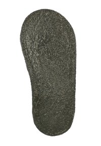 Zwarte rubberen inlegzool met een gestructureerd oppervlak, ovale vorm en een lichte kromming. Versterkte randen verhogen de duurzaamheid en grip.