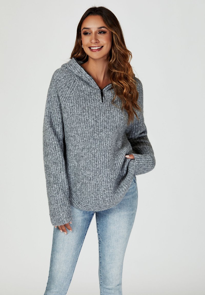 FS Collection ZIP FRONT - Hættetrøje - grey/grå - Zalando.dk