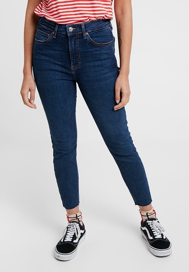 Topshop Petite Jeans Skinny Fit - dark-blue denim