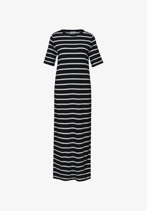 Street One Studio, GESTREIFTES MIDI-KLEID MIT ZIERKNÖPFEN - Maxikjoler - black