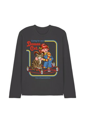 Cotton Soul, STEVEN RHODES CARING FOR YOUR DEMON CAT - Long sleeved top - anthracite