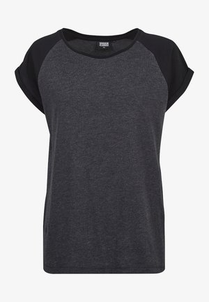 CONTRAST RAGLAN - Camiseta estampada - charcoal/black