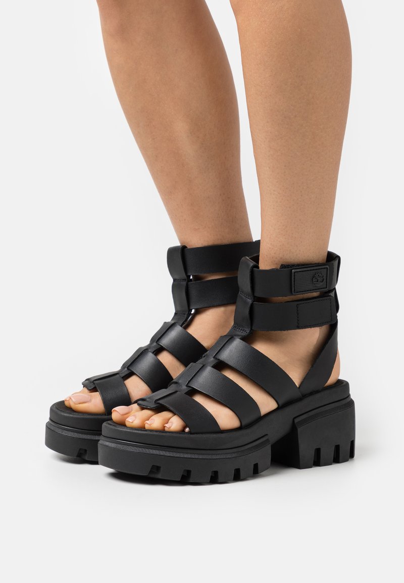 Timberland EVERLEIGH GLADIATOR Platform sandals black Zalando.ie