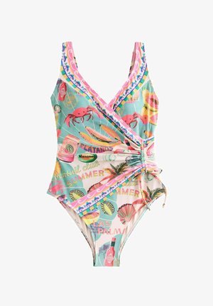 Next RUCHED SIDE SHAPE ENHANCING - Fürdőruha - conversational print