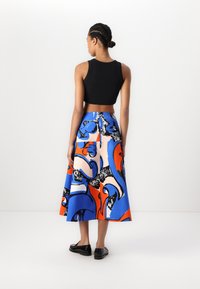 Marimekko PUUTARHA ELDFAMN - A-line skirt - blue/peach/orange