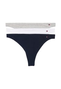 FLAG DIPPED THONG 3 PACK - String - light grey heather/navy/white