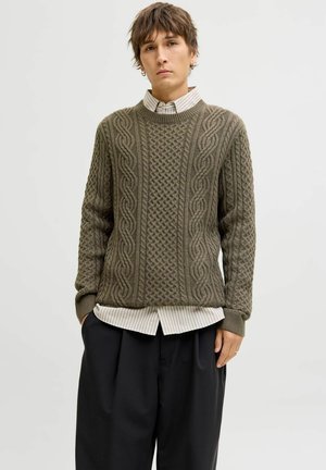 Pullover - black/olive