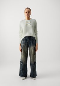 Pieces PCGABBY O NECK BOW - Pulover - cloud dancer