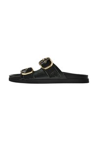 FLAT WITH BUCKLES  - Mules - black