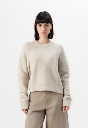 MELODY V NECK - Striktrøje - light grey