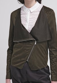 Noisy May Bunda z umělé kůže - khaki