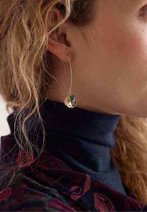 Seasalt Cornwall, SEASALT CORNWALL DOUBLE DISC EARRINGS - Náušnice - teal - eucalpytus gold-coloured mix
