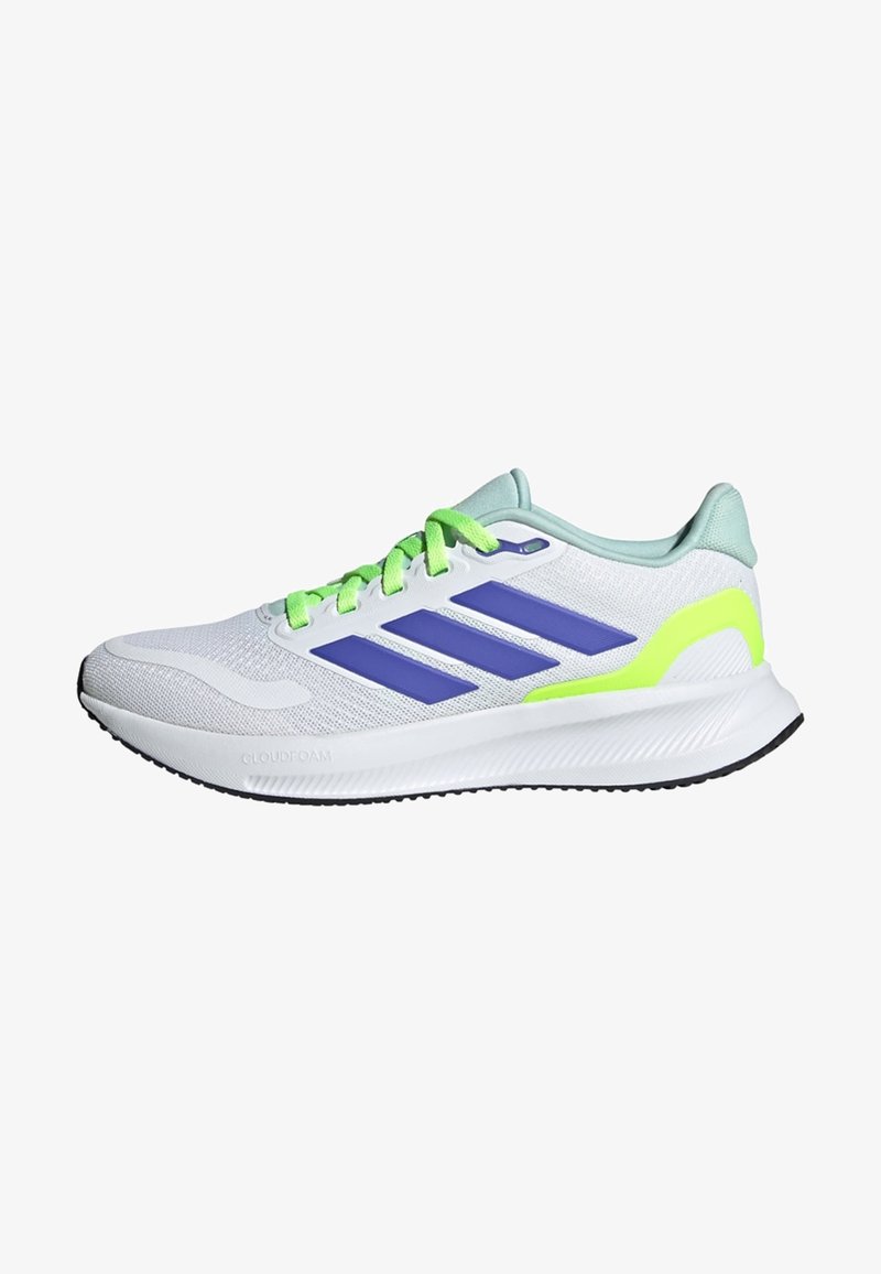 adidas Performance RUNFALCON - Løpesko for vei - cloud white  blue   lucid lemon